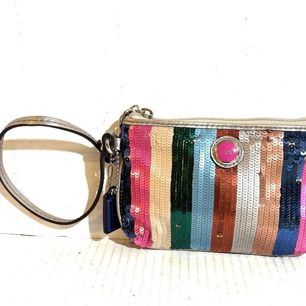 Coach Colorful Sequin Wristlet